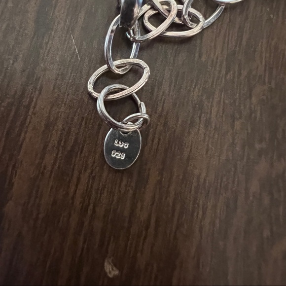 Gorgeous chunky agate necklace with silver chain LUC 925 - Picture 9 of 9